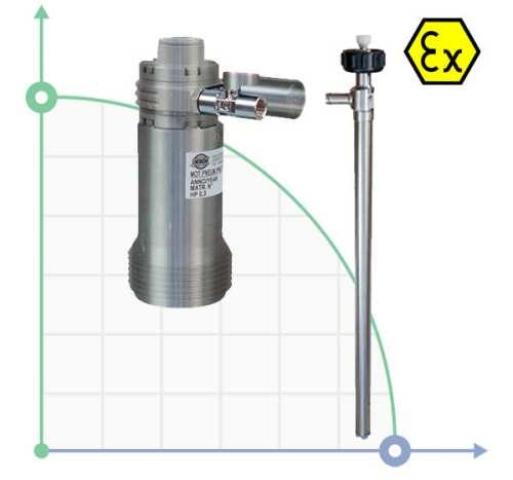 Бочковой пневматический насос TR ATEX 400W AISI 316L с валом Hastelloy 1200 мм