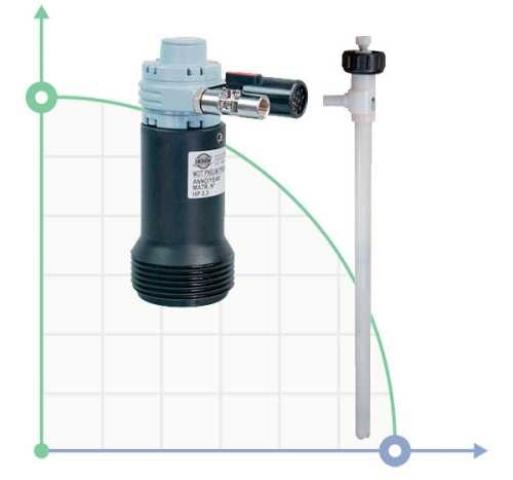 Бочковой пневматический насос TR PVDF с валом Hastelloy 1200 мм