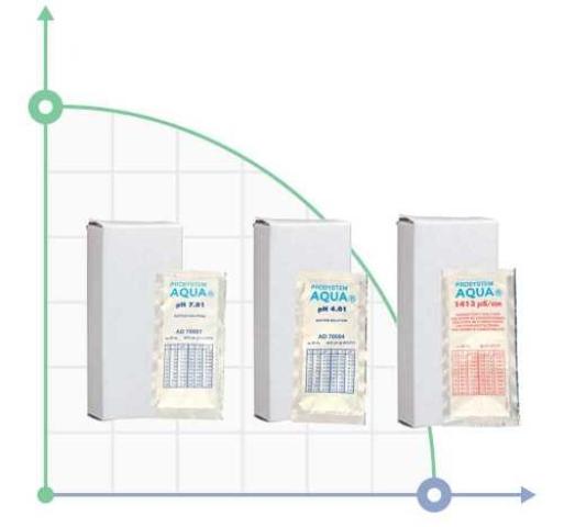 Коробка с 20-ю пакетами с калибрующим раствором 1413 μs / cm