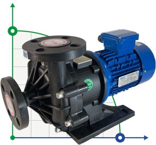 Насос химический MP-HX-250 GFRPP, 150L/min, 16M, 380V, ABLE Motor с магнитной муфтой