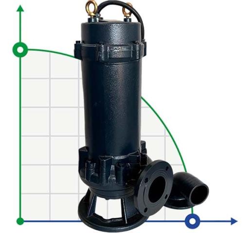 Канализационный насос с режущим колесом 100WQV80-30-15/2 для откачки паводковых вод