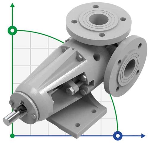 Шестеренчатый насос Kupar KIPK 1 1/2 дюйма-C, AISI 316, 0,4-4 м3/ч для вязких химических продуктов