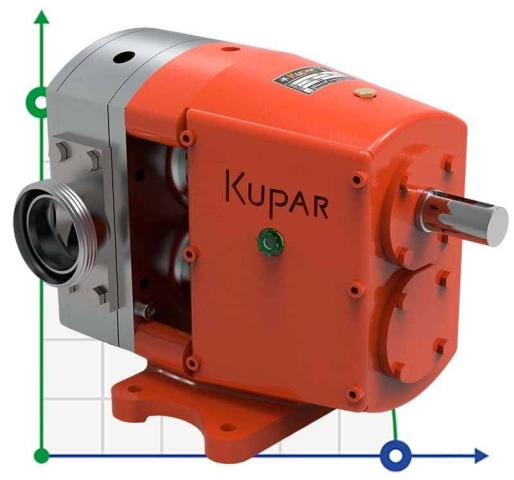 Кулачковый насос Kupar KLP 2 1/2 дюйма, AISI 316 для клея, чернил, краски, мазута