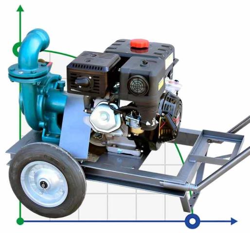 Бензиновая мотопомпа высокого давления мощностью 13 л.с. - электрический стартер