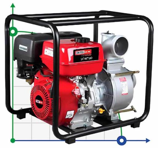 Бензиновая мотопомпа 6,5 л. с.