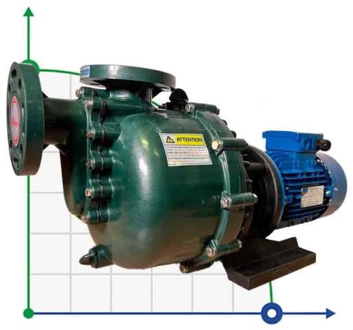 Насос для раствора сульфит натрия QHB-40012 PVDF, 245L/min, 12,5m, 380V, центробежный самовсасывающий