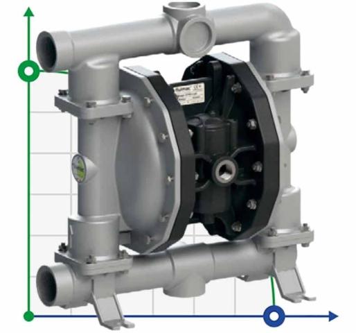 Пневматический мембранный насос азотной кислоты PHOENIX P252 AISI316 HYTREL+PTFE, 250 л/мин