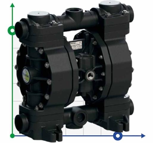 Пневматический мембранный насос плавиковой кислоты PHOENIX P252 PVDF SANTOPRENE+PTFE, 250 л/мин