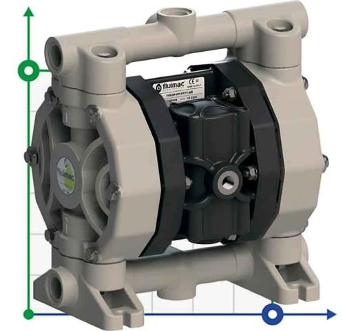 Пневматический мембранный насос PHOENIX P60 PP HYTREL, 65 л/мин для каолиновой суспензии