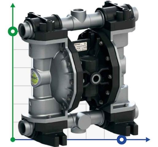 Пневматический мембранный насос PHOENIX P160 ALU SANTOPRENE+PTFE, 170 л/мин для краски