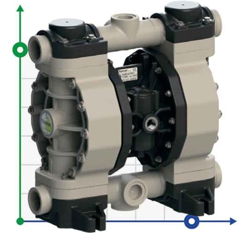 Пневматический мембранный насос для перекиси водорода PHOENIX P252 PP HYTREL+PTFE, 250 л/мин