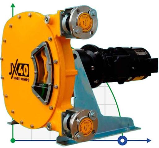 Индустриальный шланговый насос JXHIN-40-CI+SS-F-NBR-P, 3.28 м3/час, 2,2 кВт, 16 бар, 380В