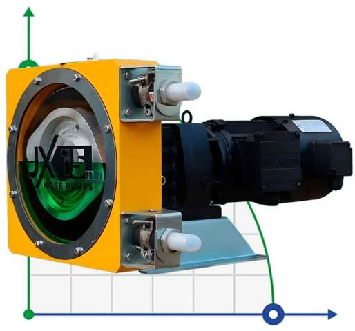 Индустриальный шланговый насос JXHIN-15-CI-EPDM-P, 215 л/час, 0,55 кВт, 12 бар, 380В