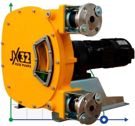 Индустриальный шланговый насос JXHIN-32-CI+ABS Plastic-F-NBR-P, 1.65 м3/час, 1,5 кВт, 16 бар, 380В
