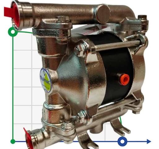 Пневматический мембранный насос PHOENIX P18 AISI316 HYTREL+PTFE, 20 л/мин для щелочи