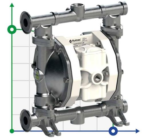 PF0060 пневматический мембранный насос для косметики FLUIMAC PHOENIX FOOD AISI316, 65 л/мин