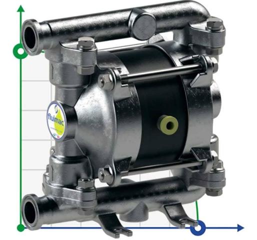 PF0018 насос для пищевых продуктов FDA FLUIMAC PHOENIX FOOD AISI316, 20 л/мин пневматический мембранный