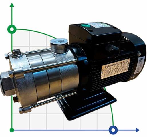 Многоступенчатый насос для горячей воды DW(S)5-30/055, AISI304, 380V/50Hz горизонтальный