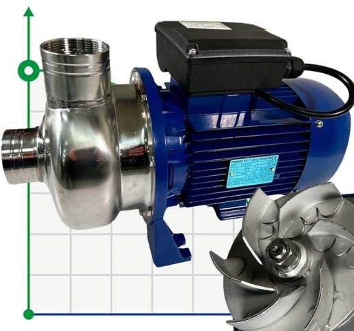 Насос для промышленных систем мойки BK200D, 1,5kW, AISI304, 220V/50Hz, 2900 с открытым рабочим колесом