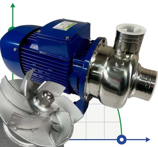 Насос для бражки, сусла BK300, 2,2kW, AISI304, 380V/50Hz, 2900 с открытым рабочим колесом