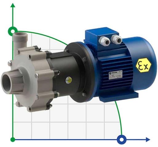 Взрывозащищенный насос с магнитной муфтой FLUIMAC COMPASS CM 30 PP, 2,2 кВт, 380В, Ex