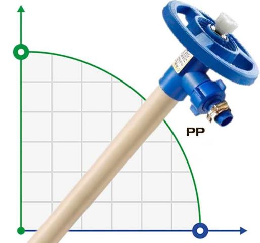 Насосная часть (труба) бочкового насоса FLUIMAC NETTUNE из PP (вал AISI 316), 700 мм, Ø41 мм