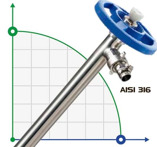 Насосная часть (труба) бочкового насоса FLUIMAC NETTUNE из AISI 316 (вал AISI 316), 700 мм, Ø41 мм