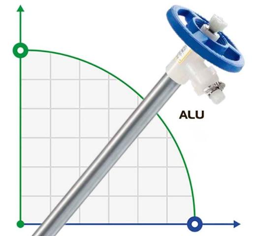 Насосная часть (труба) бочкового насоса FLUIMAC NETTUNE из ALU (вал AISI 316), 1000 мм, Ø41 мм