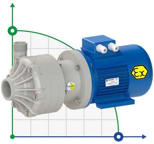 Химический пластиковый насос FLUIMAC DRAGON 30 PP, 2,2 кВт, 380В, Ex