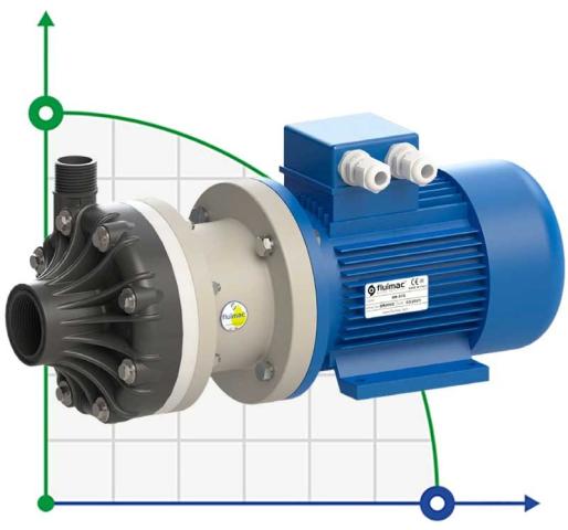 Пластиковый насос для перекачки химических веществ FLUIMAC DRAGON 15 PVDF, 1,1 кВт, 220В