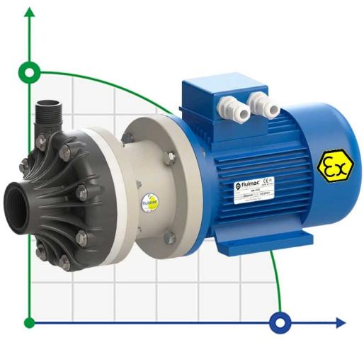 Химический центробежный насос FLUIMAC DRAGON 6 PVDF, 0,37 кВт, 380В, Ex