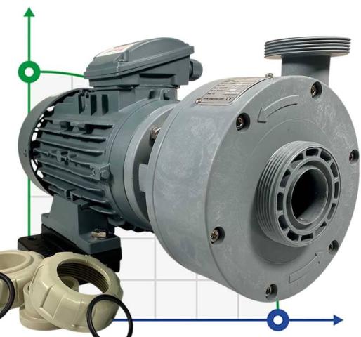 Насос пластиковый для кислот DiaPump PA2220 PP, 2,2 кВт, 3000 об/мин, 380В