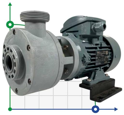 Насос пластиковый для перекачки химических веществ DiaPump PA1037 PP, 0,37 кВт, 3000 об/мин, 380В