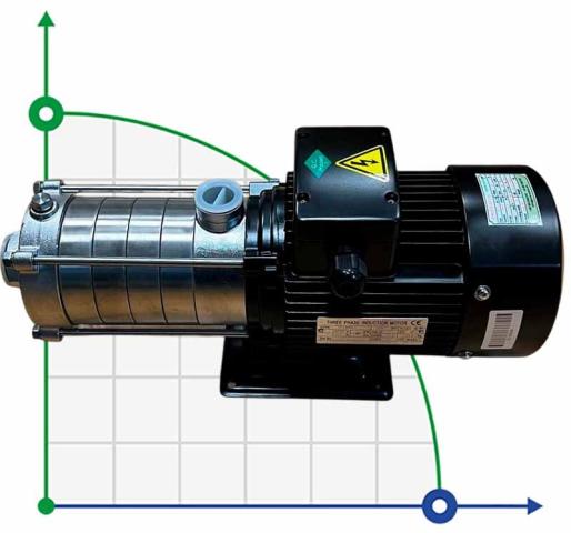 Многоступенчатый насос для горячей воды DW(S)5-50/110D, AISI304, 220V/50Hz горизонтальный