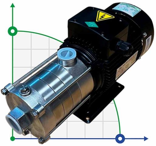 Насос для питания котлов под давлением DW(S)5-40/075D, AISI304, 220V/50Hz горизонтальный многоступенчатый