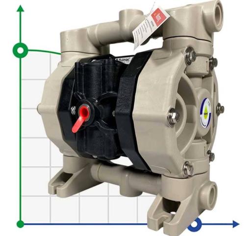 Пневматический мембранный насос PHOENIX P60 PP HYTREL+PTFE, 65 л/мин для уксусной кислоты