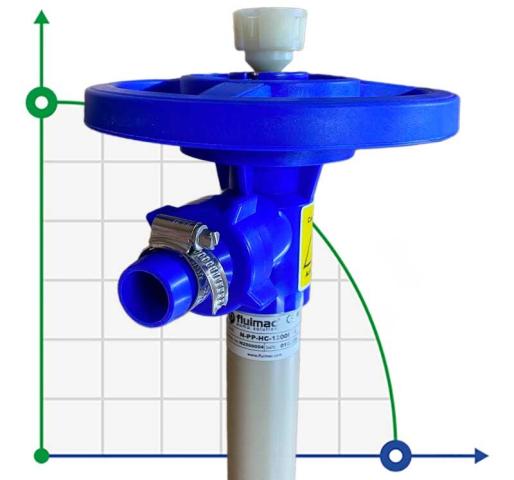 Насосная часть (труба) бочкового насоса FLUIMAC NETTUNE из PP (вал HASTELLOY 2,4610), 1200 мм, Ø41 мм