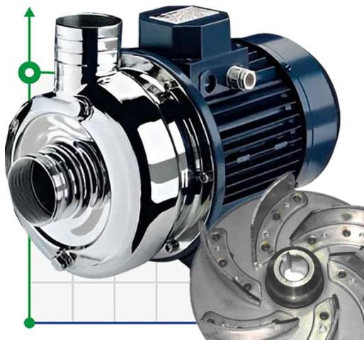 Насос из нержавеющей стали CRX EBARA DWO 150 M, 1,1 кВт, 33 м3/ч, 9.8м, 220V/M, AISI 304 с открытым рабочим колесом