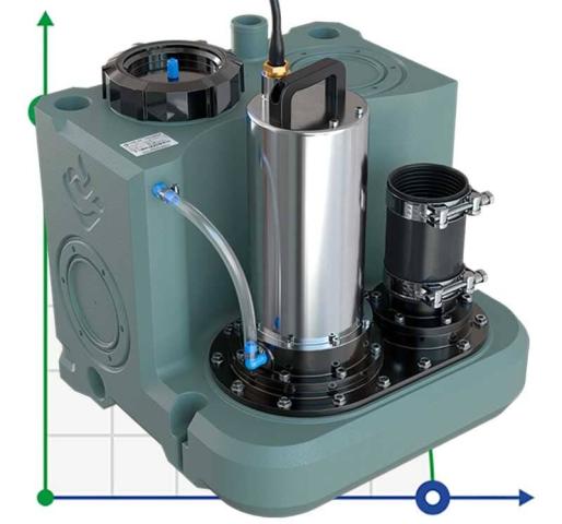 Насосная станция отвода стоков ресторан, кафе, бар с пультом управления AIZL-1500W Pro, 36/14,5, 1,5 кВт, 220V, 2800 об/мин