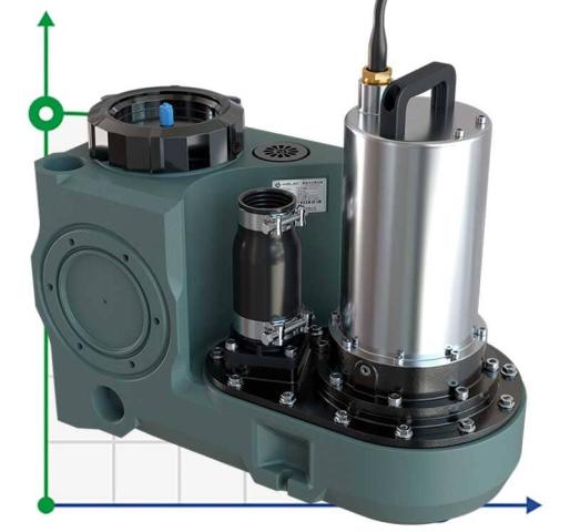 Канализационная установка для подъема сточных вод с пультом управления AIZL-750W Pro, 22,5/11,5, 0,75 кВт, 220V, 2800 об/мин