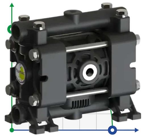 Насос FLUIMAC PHOENIX P08 PVDF+CF NBR+PTFE, 7 л/мин пневматический мембранный для перекачивания вязких жидкостей