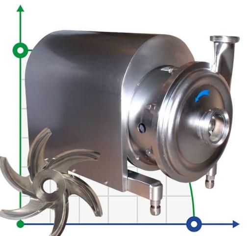 Насос фармацефтический AISI 316L GU 42/60-7.5, 15 м3/ч, 64 м, 7,5 кВт, 380V, 2900 об/мин
