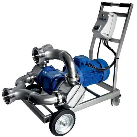 Импеллерный насос для перекачки глицерина LIVERANI RID MAXI Double 2Q NR TF 7,5 кВт, 470 об/мин, 380В с редуктором, на тележке с панелью управления CE