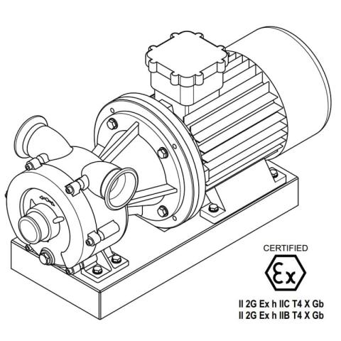 Вихревой насос для перекачки сиропа LIVERANI GR ADPE NAUTIC 70 Inox, 500 л/мин, TF 7,5 кВт, 1400 об/мин, 380В, Ex, AISI 316