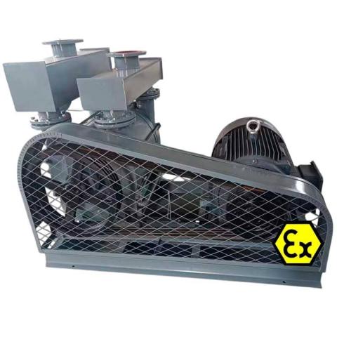 Вакуумный насос для легковоспламеняющихся газов 2BE1-152 с EX двигателем 18,5 кВт, 3 фазы, 380В, 50 Гц, ременное соединение, AISI 316