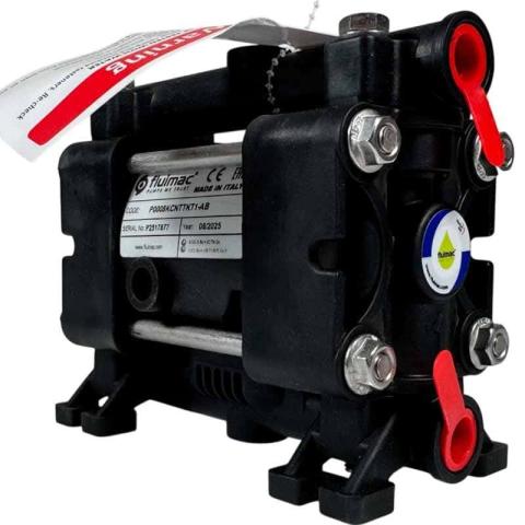 Насос FLUIMAC PHOENIX P08 PVDF+CF NBR+PTFE, 7 л/мин пневматический мембранный для перекачивания вязких жидкостей