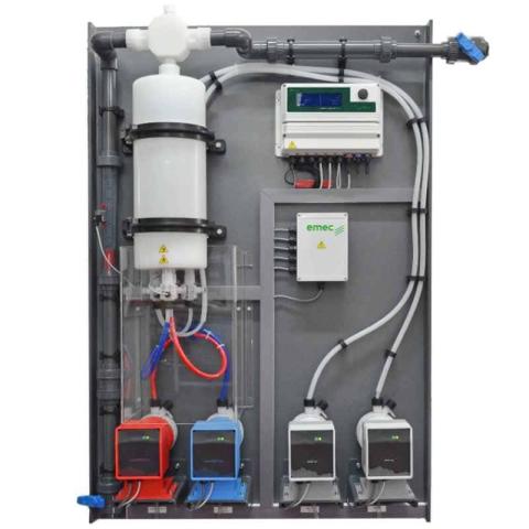 Генератор диоксида хлора EMEC LOTUS ULTRA 1–4 кг/ч, система дозирования и контроля диоксида хлора для дезинфекции воды